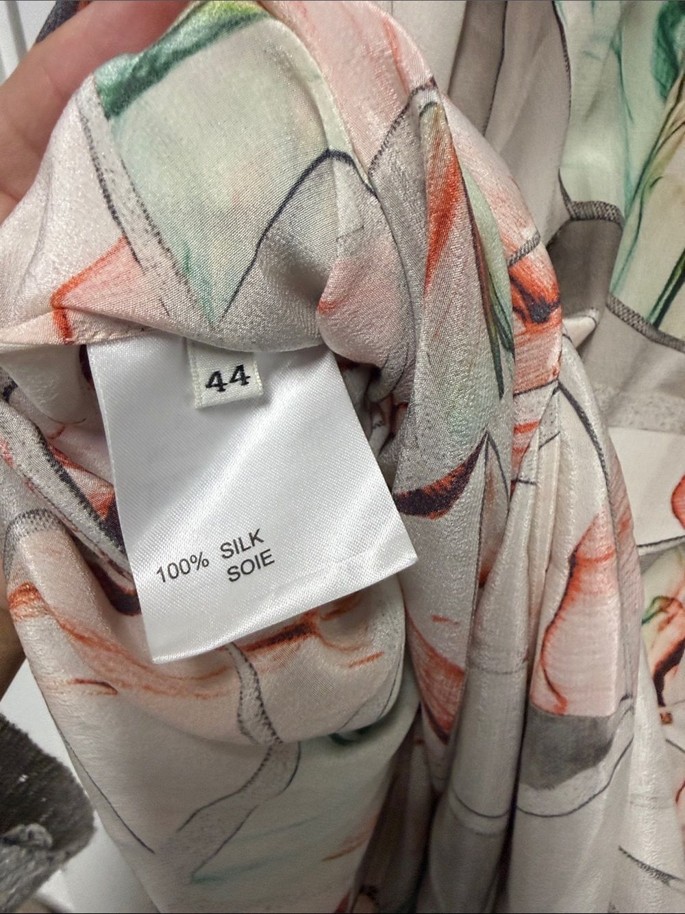 PORTS - Size 10 (44) Sleeveless Floral Abstract Maxi Dress in Beige and Coral - Picture 5 of 6